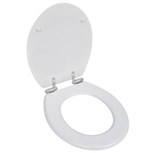 vidaXL WC Toilet Seat with Soft Close Lid MDF New York Design