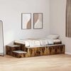 vidaXL Storage Bed Frame with Storage Smoked Oak 80 cm Engineered Wood