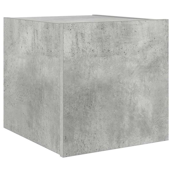 vidaXL TV Wall Cabinet with LED Lights Concrete Grey 30.5x35x30 cm