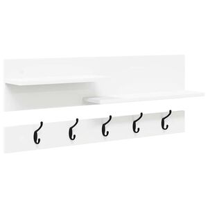 vidaXL Wall-Mounted Coat Rack White 90 x 15 x 36 cm Engineered wood