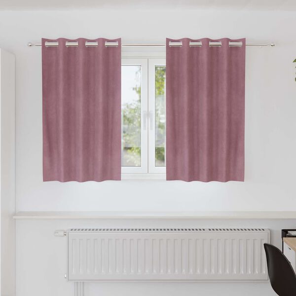 vidaXL Blackout Curtains 2 pcs Dark Pink 140 x 140 cm Velvet