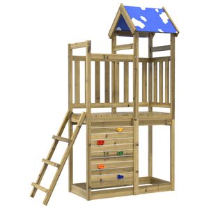 vidaXL Play Tower Brown 110.5 x 52.5 x 215cm Solid Impregnated Wood