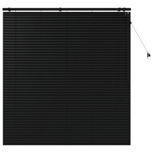 vidaXL Venetian Blind Black 145 x 160 cm 35 mm Solid Paulownia Wood