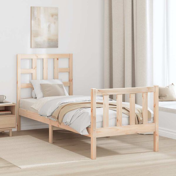 vidaXL Bed Frame without Mattress Small Single Solid Wood Pine