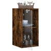 vidaXL Wall Cabinet with Glass Doors Smoked Oak 35x37x68.5 cm