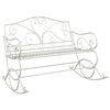 vidaXL Garden Bench Antique White Steel