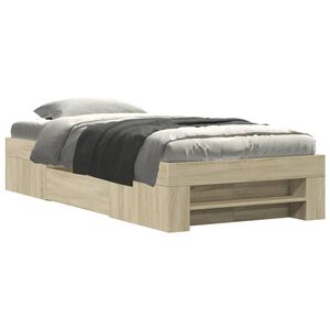 vidaXL Bed Frame without Mattress Sonoma Oak 100x200 cm Engineered Wood