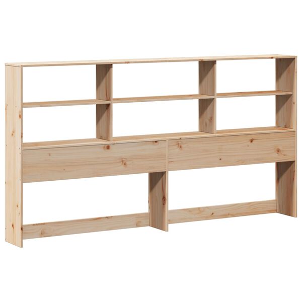 vidaXL Headboard with Storage 200 cm Solid Wood Pine