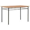 vidaXL Dining Table | Brown and black | MDF top and steel frame | Sturdy