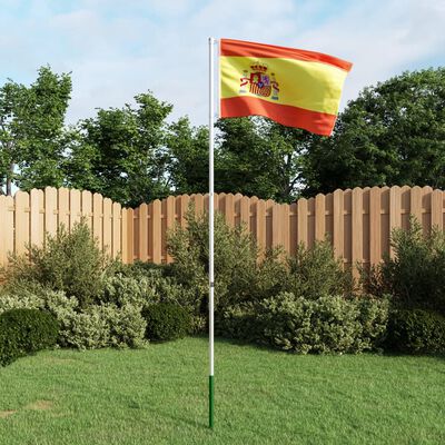 vidaXL Spain Flag and Pole Aluminium 4 m