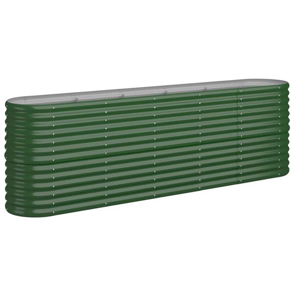 vidaXL Garden Raised Bed Galvanised Steel 224x40x68 cm Green