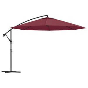 vidaXL Cantilever Garden Parasol with Pole 350 cm Bordeaux Red