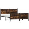 vidaXL Metal Bed Frame without Mattress Smoked Oak 137x190 cm