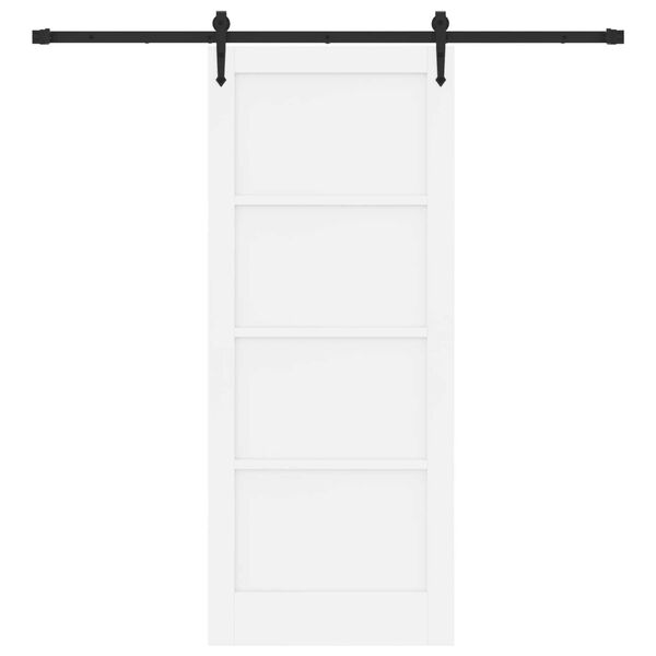 vidaXL Sliding Door ORKDAL White and Black 83 x 202 cm Solid Pine Wood
