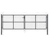 vidaXL Mesh Garden Gate Galvanised Steel 400x125 cm Grey