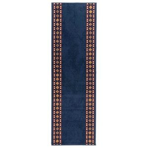vidaXL Runner Rug FLORNES Woven Blue Diamonds 67 x 150 cm PP 7 mm