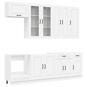 vidaXL Kitchen Unit KALMAR 8 pcs White Engineered Wood