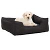 vidaXL Dog Bed Dark Grey 85.5x70x23 cm Linen Look Fleece