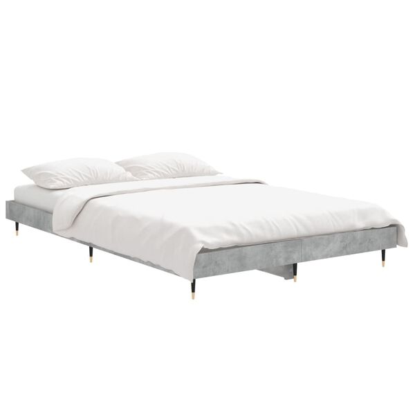 vidaXL Bed Frame without Mattress Concrete Grey 120x190 cm Small Double