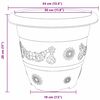 vidaXL Round Flower Pot 24 pcs Brick Red &Oslash; 34 x 28 cm Plastic