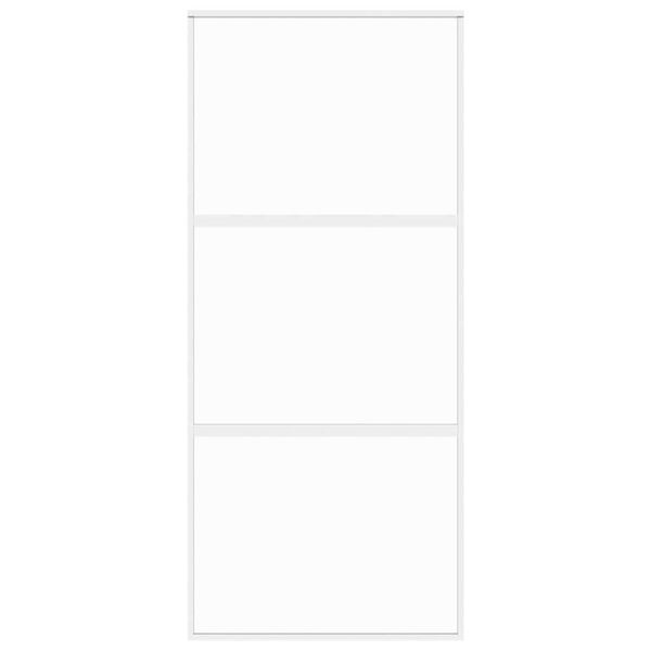 vidaXL Sliding Door White 90x205 cm Tempered Glass and Aluminium