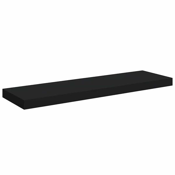 vidaXL Floating Wall Shelf Black 80x23.5x3.8 cm MDF