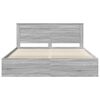 vidaXL Bed Frame Grey Sonoma 180 x 200 cm Solid Pine Wood