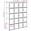 vidaXL Storage Cube Organiser with 20 Cubes and Hanging Rods PP