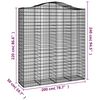 vidaXL Arched Gabion Baskets 15 pcs 200x50x220/240 cm Galvanised Iron