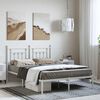 vidaXL Metal Bed Frame without Mattress with Headboard White 150x200cm