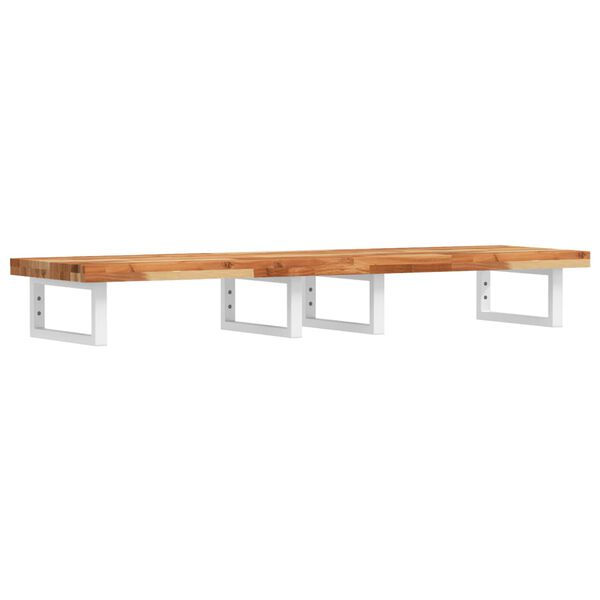 vidaXL Basin Shelf Wall Mounted Steel and Solid Wood Acacia