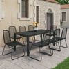 vidaXL 9 Piece Garden Dining Set PVC Rattan Black