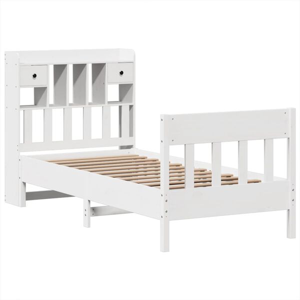 vidaXL Bed Frame without Mattress White 90x190 cm Single Solid Wood Pine