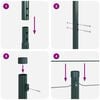 vidaXL Fence Post 7 pcs Green Steel