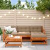 vidaXL Garden Lounge Set 5 pcs Wax Brown Solid Pine Wood