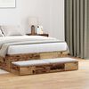 vidaXL Bed Drawers Old Wood 120 x 36.5 x 16.5 cm Engineered Wood