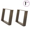 vidaXL Coffee Table Legs U-Shaped 2 pcs Natural Steel 70x(42-43) cm Steel