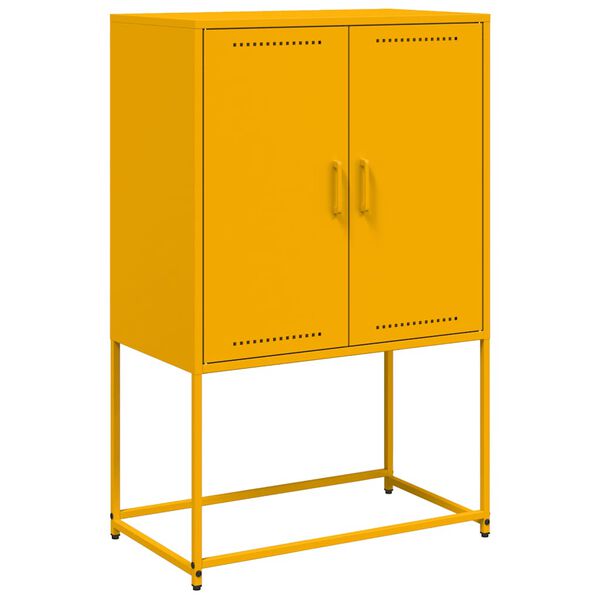 vidaXL Highboard Mustard Yellow 68.5x38.5x107 cm Steel