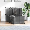 vidaXL Small Animal Cage Black 142x74x93 cm PP and Steel