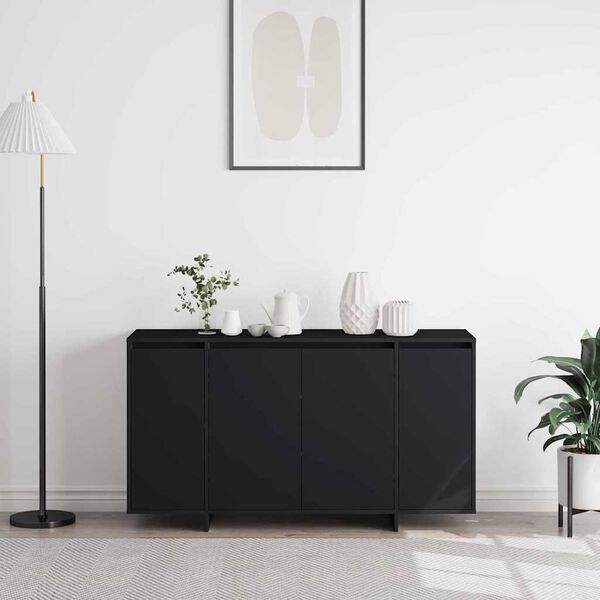 vidaXL Sideboard Black 135 x 41 x 75 cm Engineered Wood