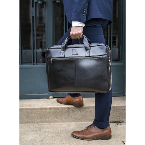 Exacompta Double Compartment Laptop Bag Exactive Leather