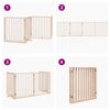 vidaXL Dog Gate with Door Foldable 4 Panels 320 cm Poplar Wood