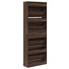 vidaXL Shoe Cabinet Brown Oak 60x21x163.5 cm Engineered Wood