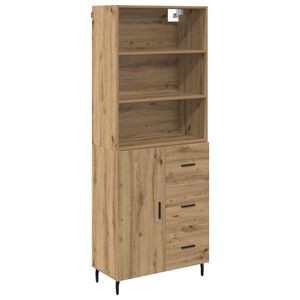 vidaXL Highboard with Drawer Artisan Oak 69.5 x 34 x 180 cm