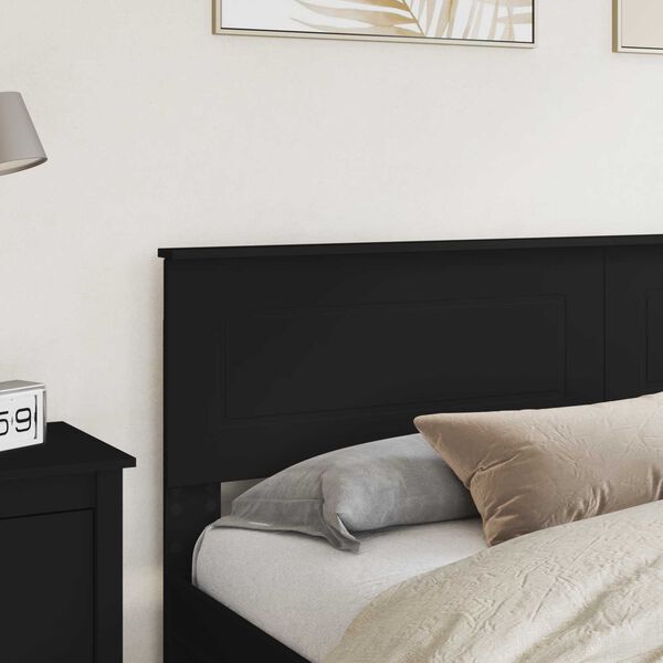 vidaXL Headboard Black Oak 200 cm Engineered wood