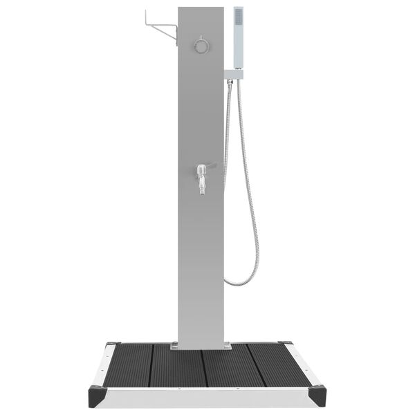 vidaXL Outdoor Shower with Tray WPC Stainless Steel