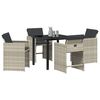 vidaXL Garden Dining Set 5 pcs Light Grey Poly Rattan