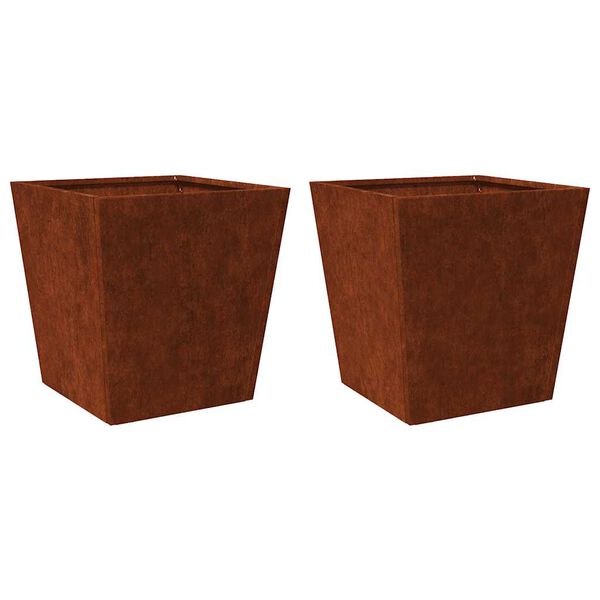 vidaXL Garden Planters 2 pcs 40x40x40 cm Weathering Steel