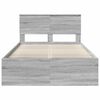 vidaXL Bed Frame Grey Sonoma 120 x 190 cm Solid Pine Wood