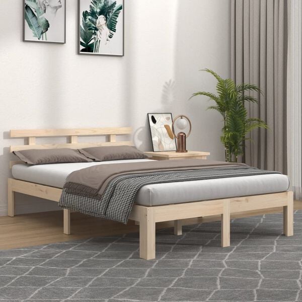 vidaXL Bed Frame without Mattress Solid Wood 160x200 cm